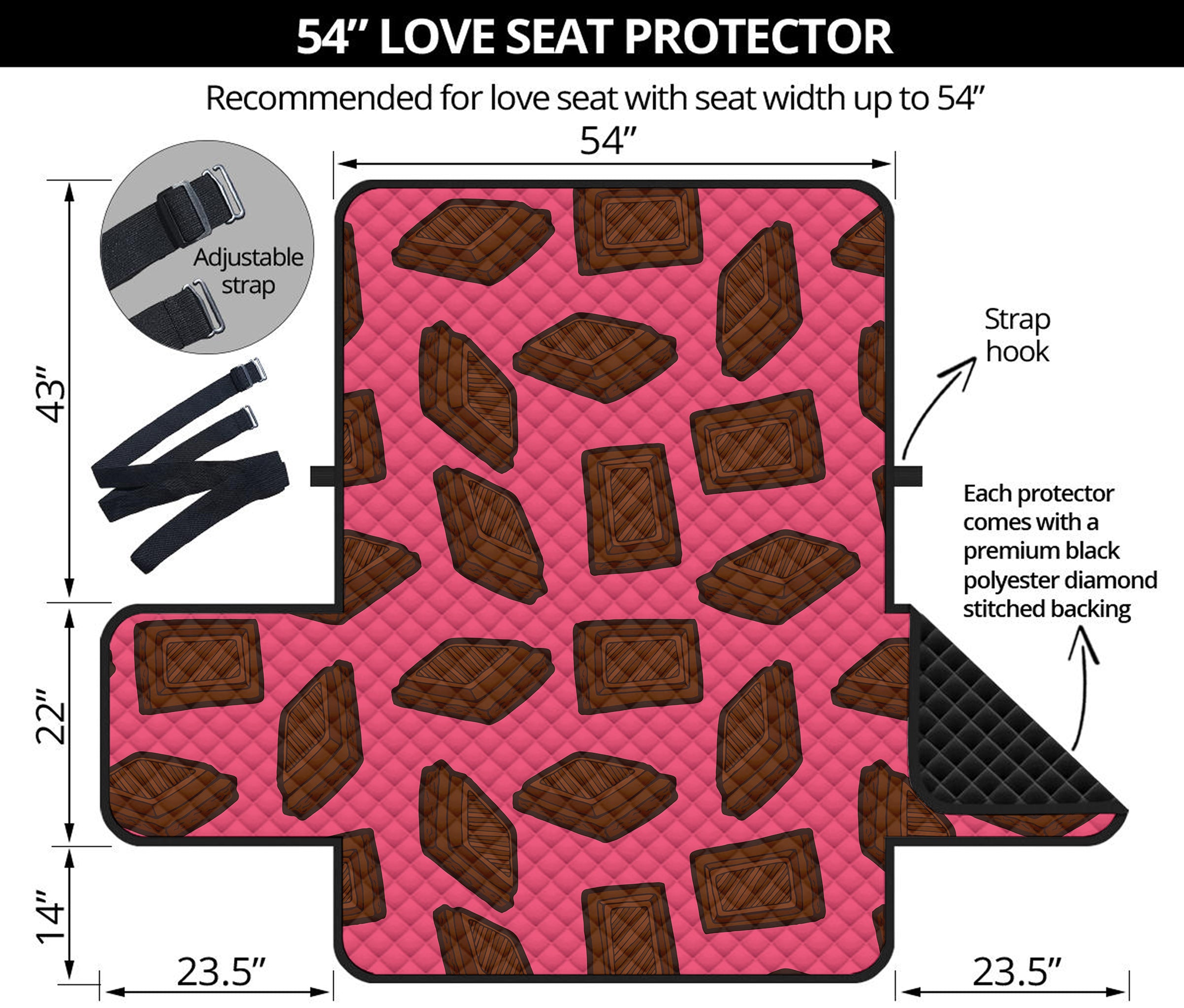 Pieces of Chocolate Pattern Print Loveseat Protector