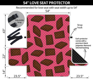 Pieces of Chocolate Pattern Print Loveseat Protector