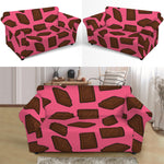 Pieces of Chocolate Pattern Print Loveseat Slipcover