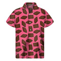 Pieces of Chocolate Pattern Print Men's Short Sleeve Shirt