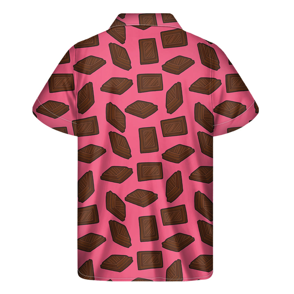 Pieces of Chocolate Pattern Print Men's Short Sleeve Shirt