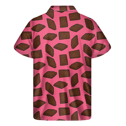 Pieces of Chocolate Pattern Print Men's Short Sleeve Shirt