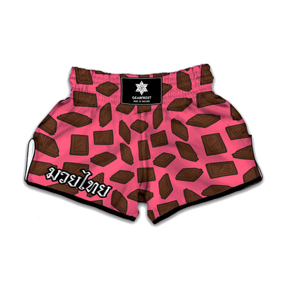 Pieces of Chocolate Pattern Print Muay Thai Boxing Shorts