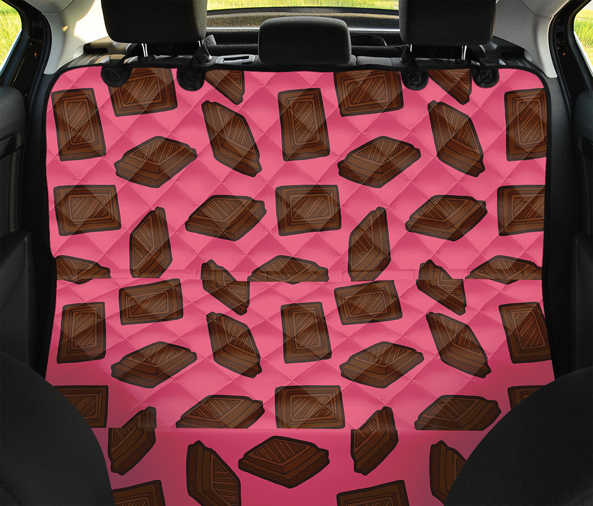 Pieces of Chocolate Pattern Print Pet Car Back Seat Cover