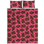 Pieces of Chocolate Pattern Print Quilt Bed Set