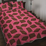 Pieces of Chocolate Pattern Print Quilt Bed Set