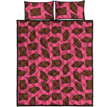 Pieces of Chocolate Pattern Print Quilt Bed Set