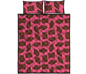 Pieces of Chocolate Pattern Print Quilt Bed Set