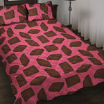 Pieces of Chocolate Pattern Print Quilt Bed Set