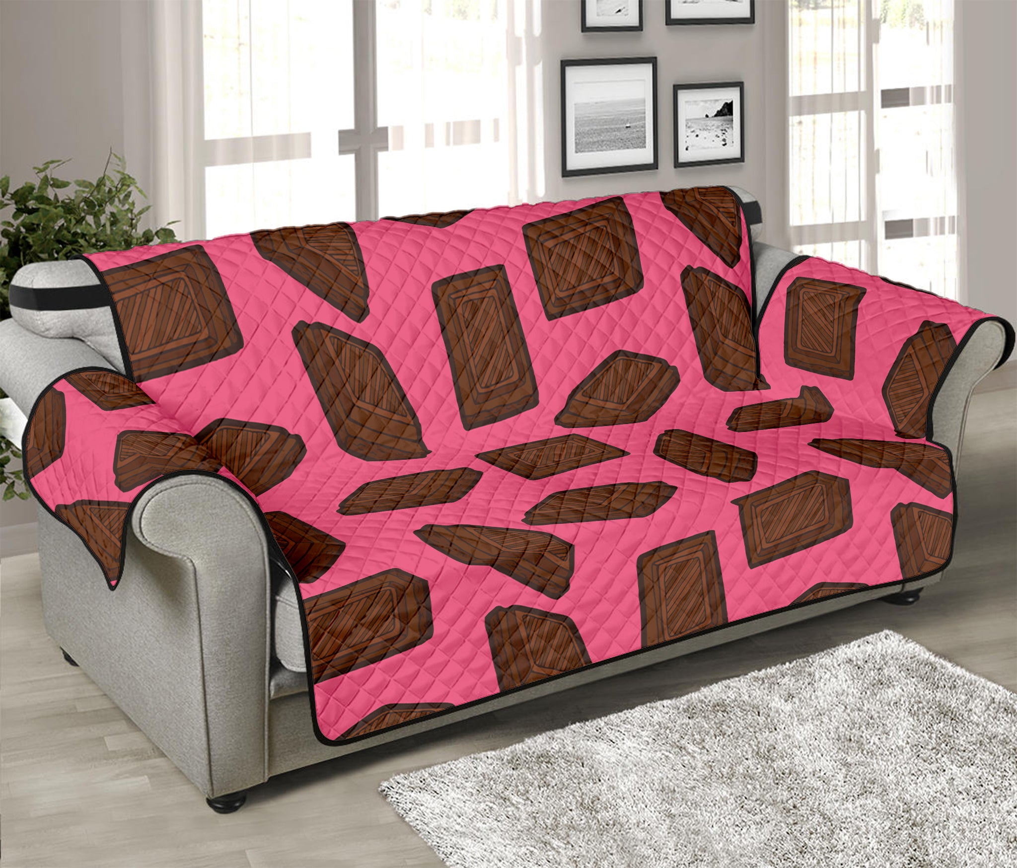 Pieces of Chocolate Pattern Print Sofa Protector