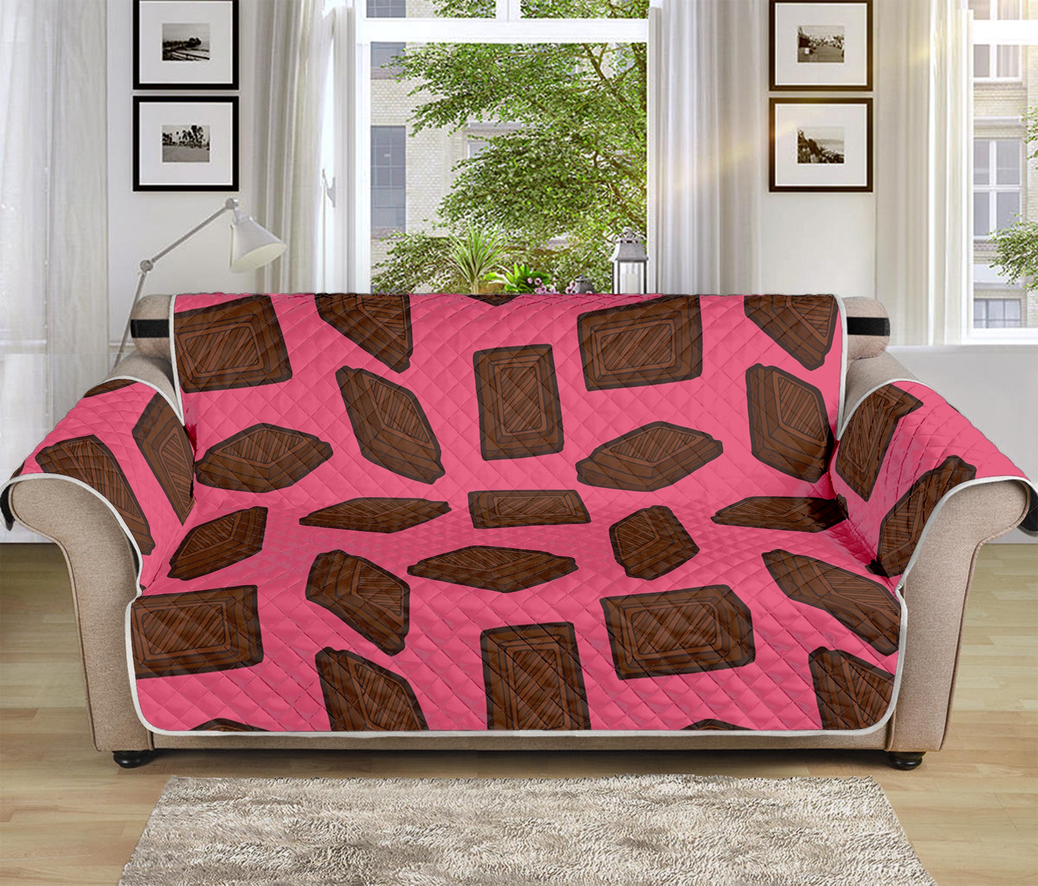 Pieces of Chocolate Pattern Print Sofa Protector