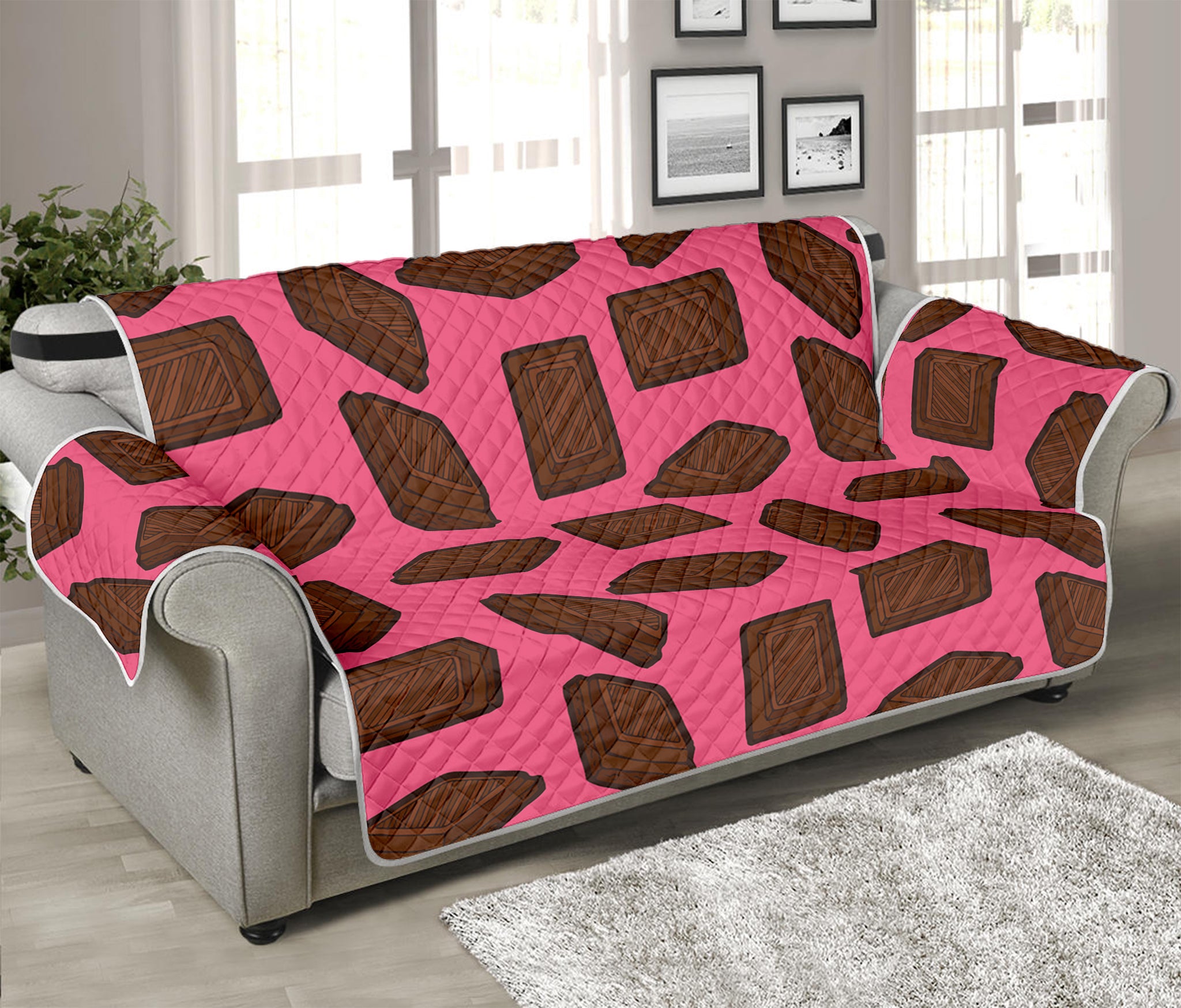 Pieces of Chocolate Pattern Print Sofa Protector