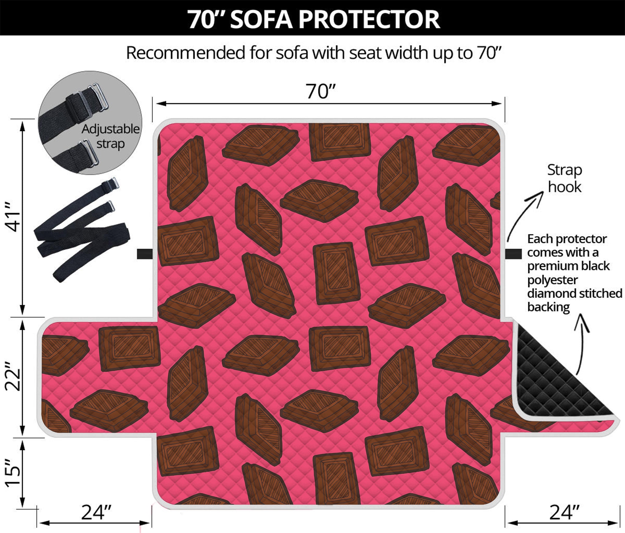 Pieces of Chocolate Pattern Print Sofa Protector