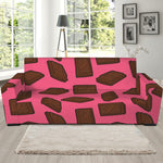 Pieces of Chocolate Pattern Print Sofa Slipcover