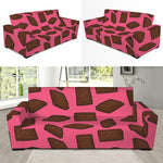 Pieces of Chocolate Pattern Print Sofa Slipcover