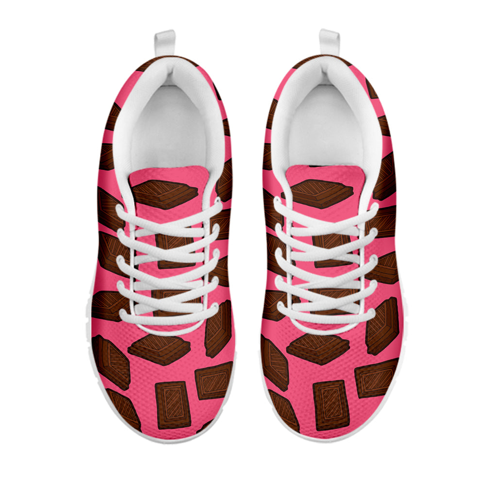 Pieces of Chocolate Pattern Print White Sneakers