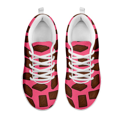 Pieces of Chocolate Pattern Print White Sneakers