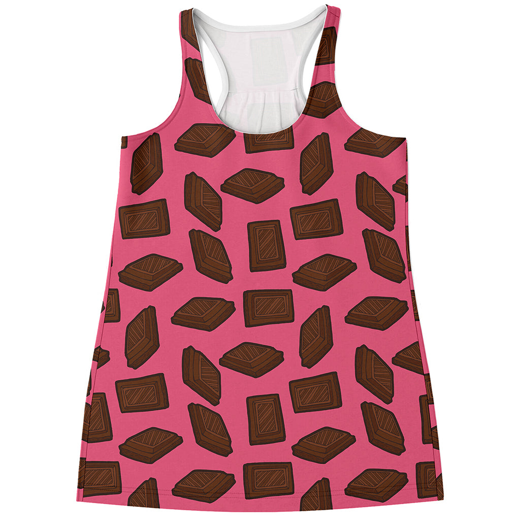 Pieces of Chocolate Pattern Print Women's Racerback Tank Top