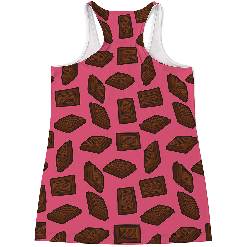 Pieces of Chocolate Pattern Print Women's Racerback Tank Top