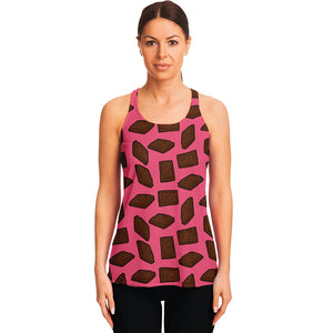 Pieces of Chocolate Pattern Print Women's Racerback Tank Top