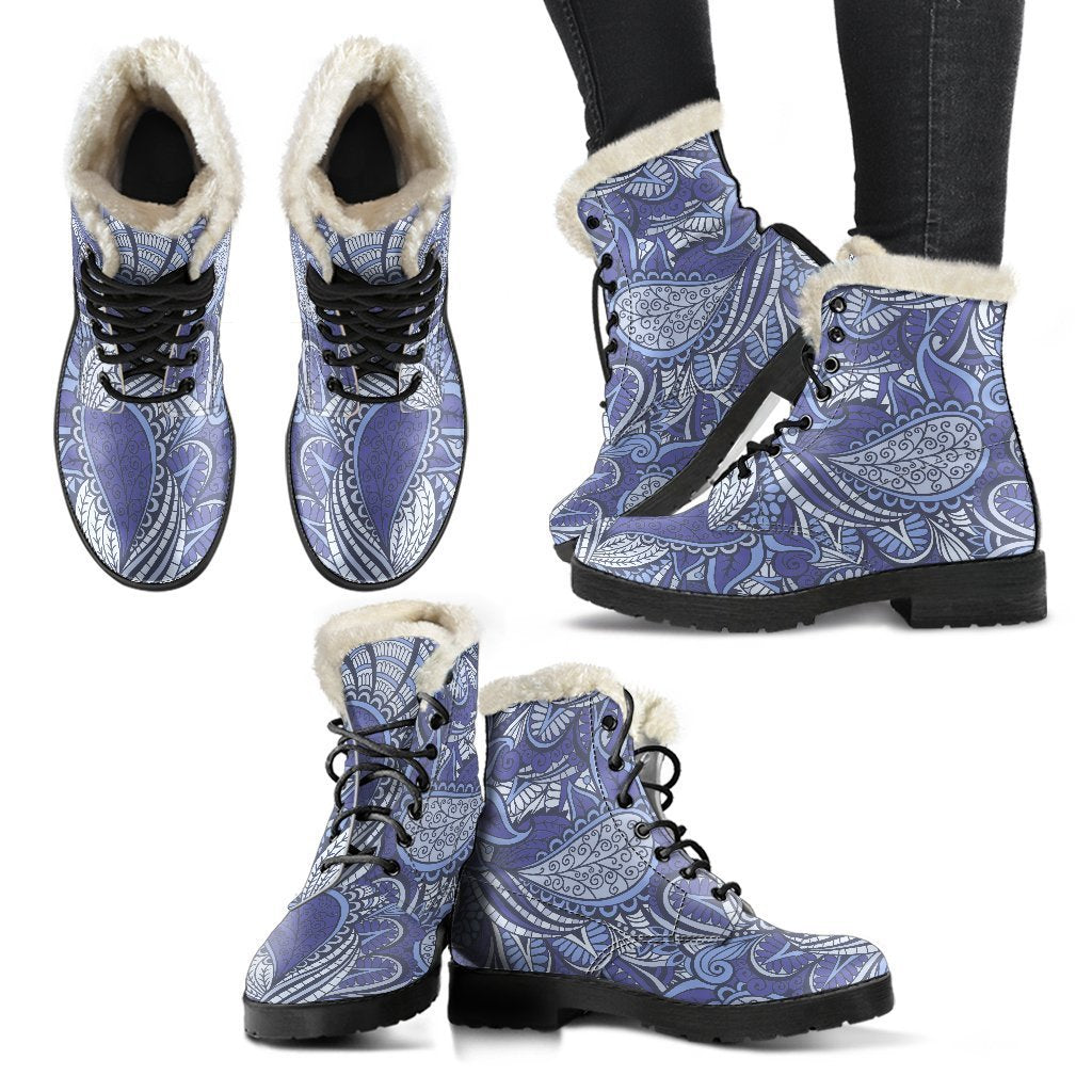 Pigeon Floral Bohemian Pattern Print Comfy Boots GearFrost