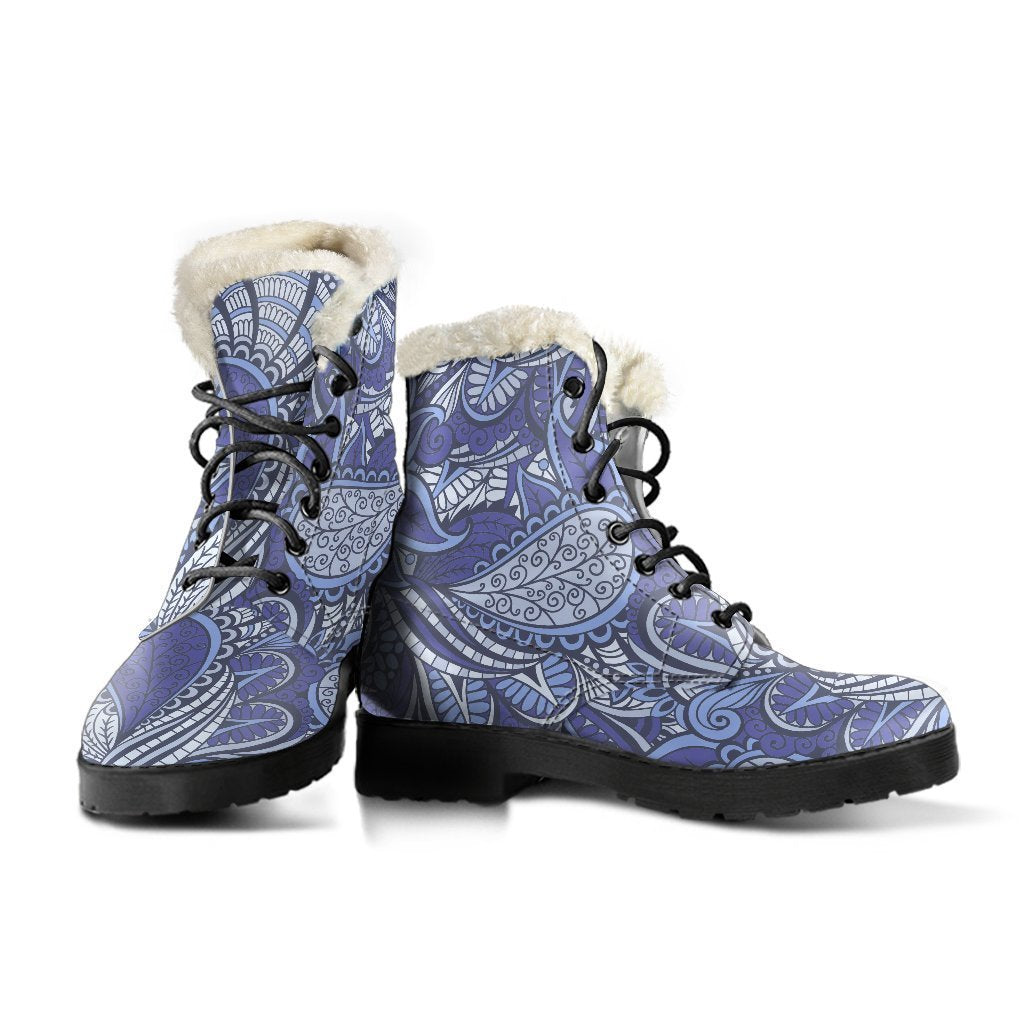 Pigeon Floral Bohemian Pattern Print Comfy Boots GearFrost