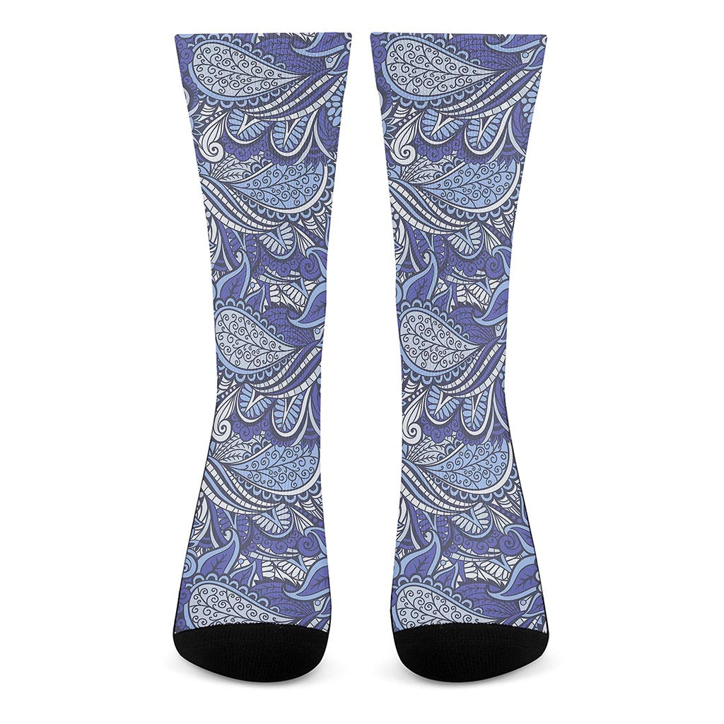 Pigeon Floral Bohemian Pattern Print Crew Socks