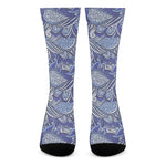 Pigeon Floral Bohemian Pattern Print Crew Socks