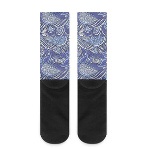 Pigeon Floral Bohemian Pattern Print Crew Socks