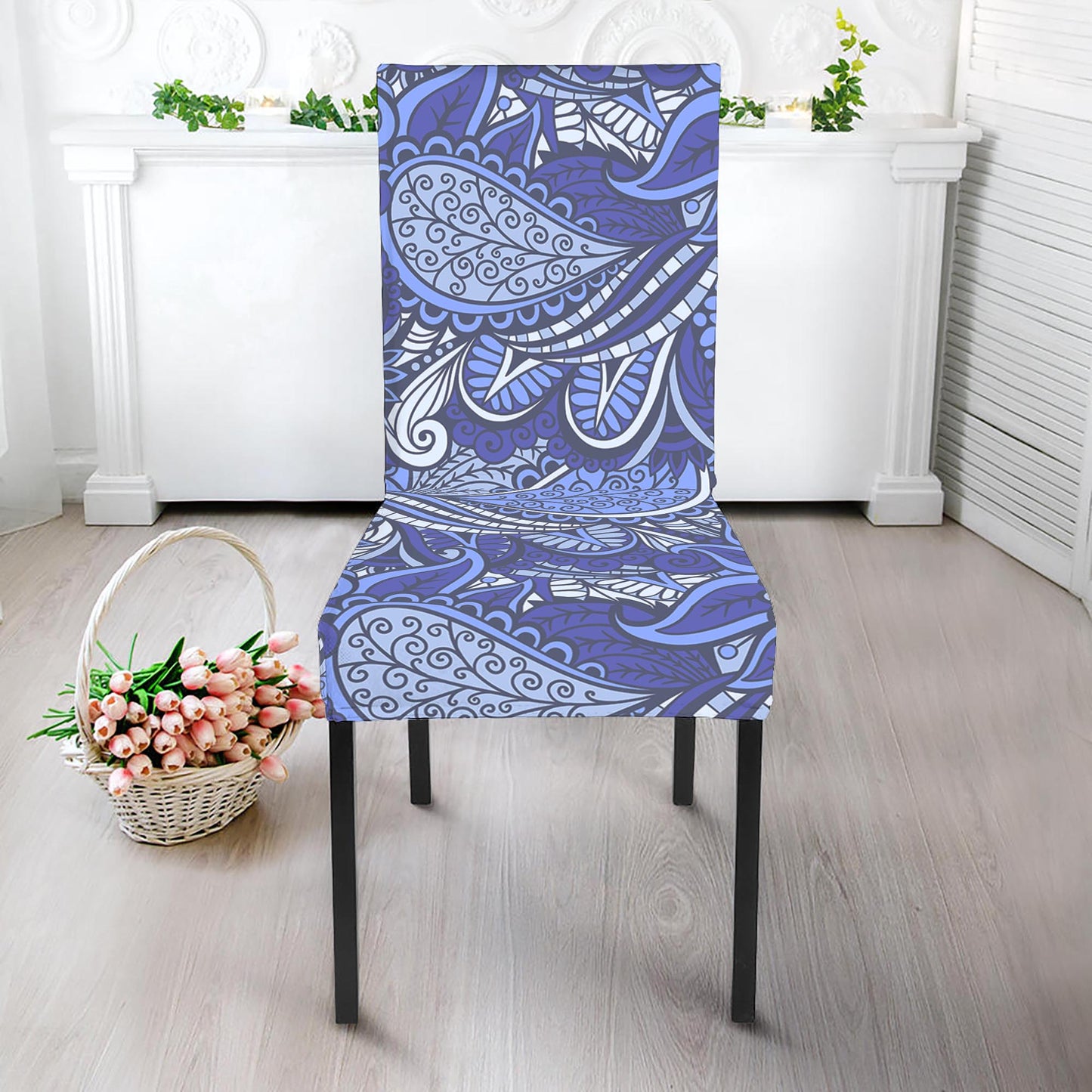 Pigeon Floral Bohemian Pattern Print Dining Chair Slipcover