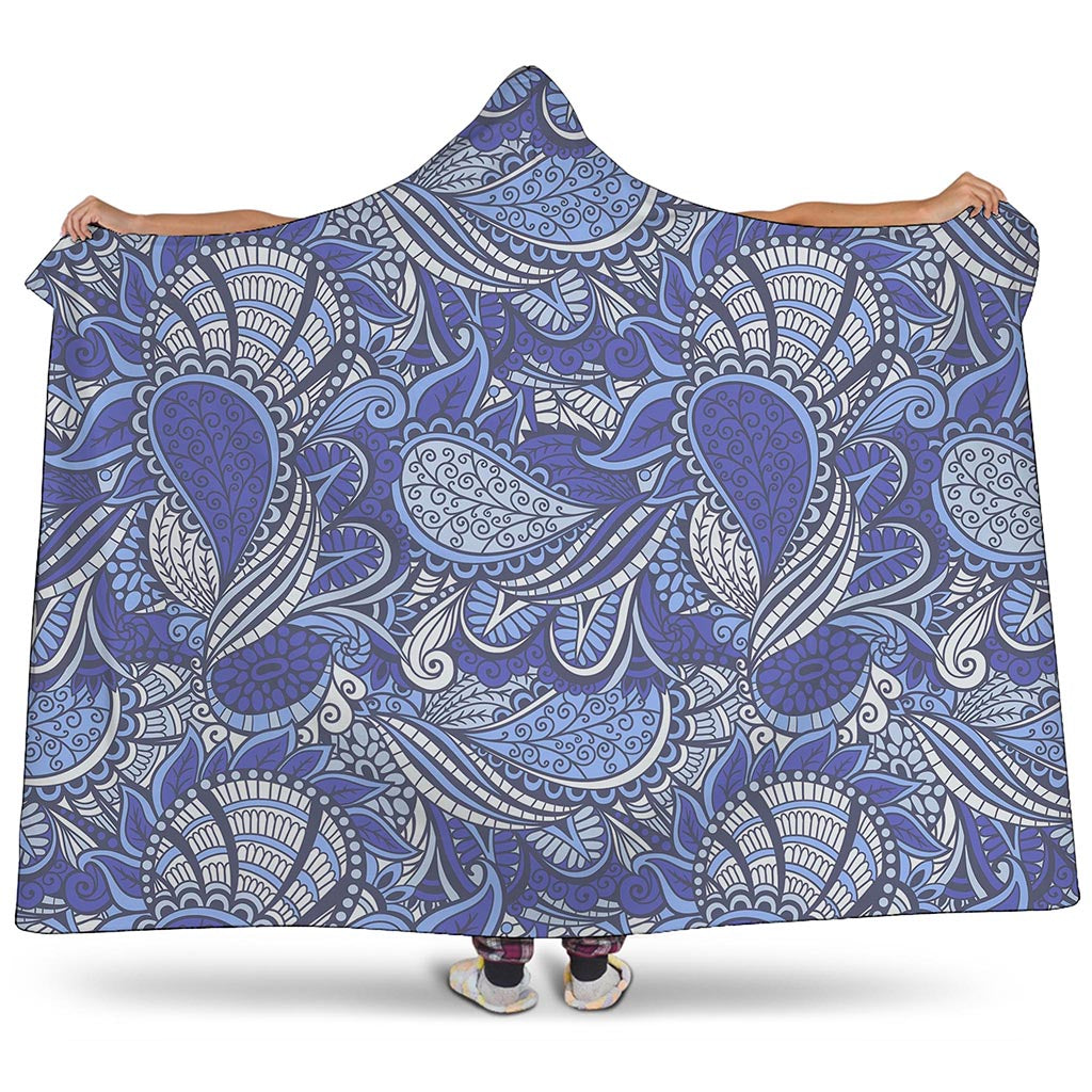Pigeon Floral Bohemian Pattern Print Hooded Blanket