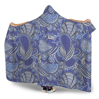 Pigeon Floral Bohemian Pattern Print Hooded Blanket