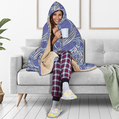 Pigeon Floral Bohemian Pattern Print Hooded Blanket