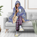 Pigeon Floral Bohemian Pattern Print Hooded Blanket