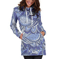 Pigeon Floral Bohemian Pattern Print Pullover Hoodie Dress