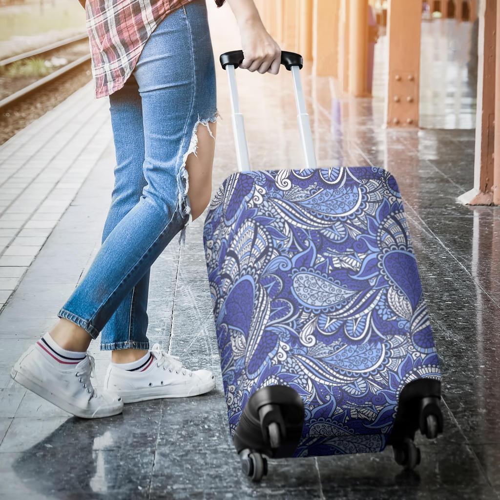 Pigeon Floral Bohemian Pattern Print Luggage Cover GearFrost