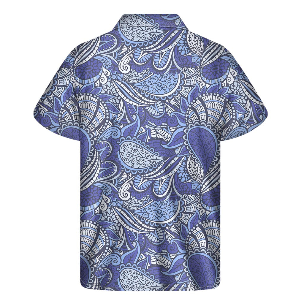 Pigeon Floral Bohemian Pattern Print Men's Short Sleeve Shirt