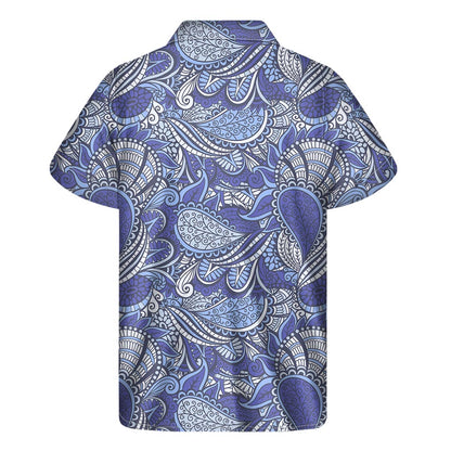 Pigeon Floral Bohemian Pattern Print Men's Short Sleeve Shirt