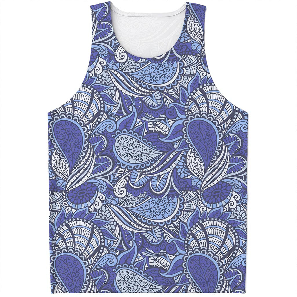 Pigeon Floral Bohemian Pattern Print Men's Tank Top