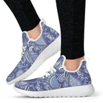 Pigeon Floral Bohemian Pattern Print Mesh Knit Shoes GearFrost