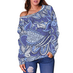 Pigeon Floral Bohemian Pattern Print Off Shoulder Sweatshirt GearFrost