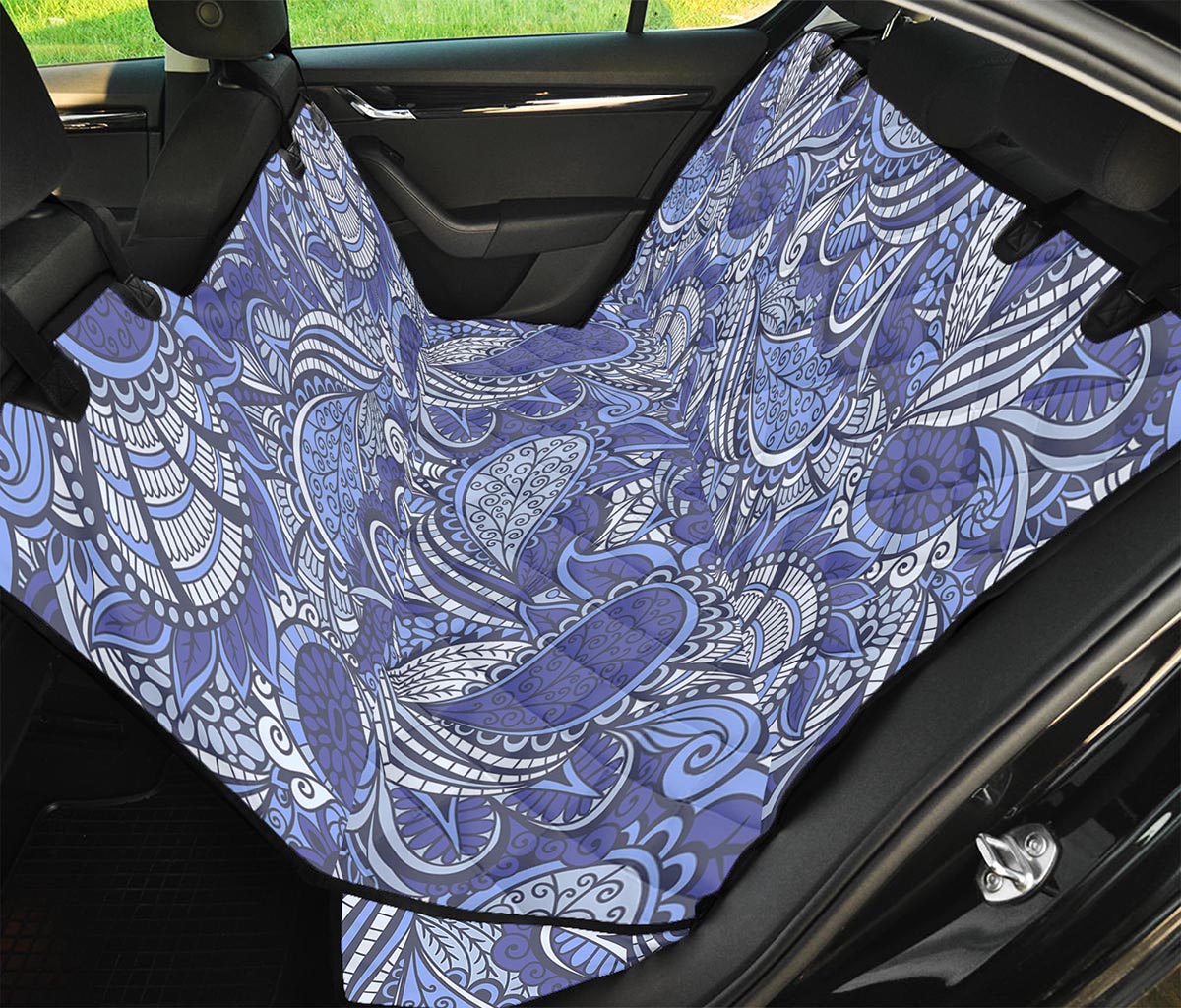 Pigeon Floral Bohemian Pattern Print Pet Car Back Seat Cover