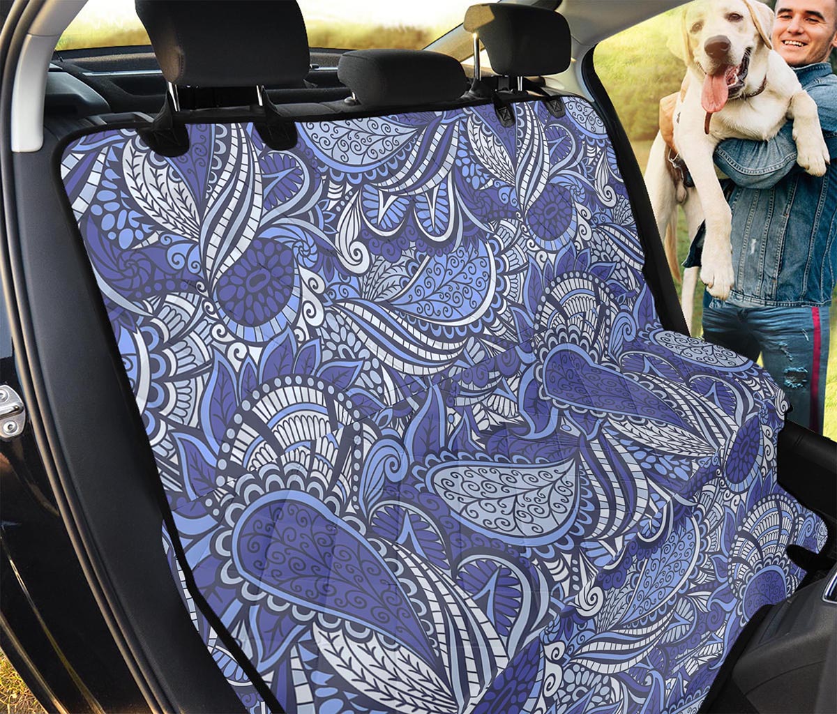 Pigeon Floral Bohemian Pattern Print Pet Car Back Seat Cover