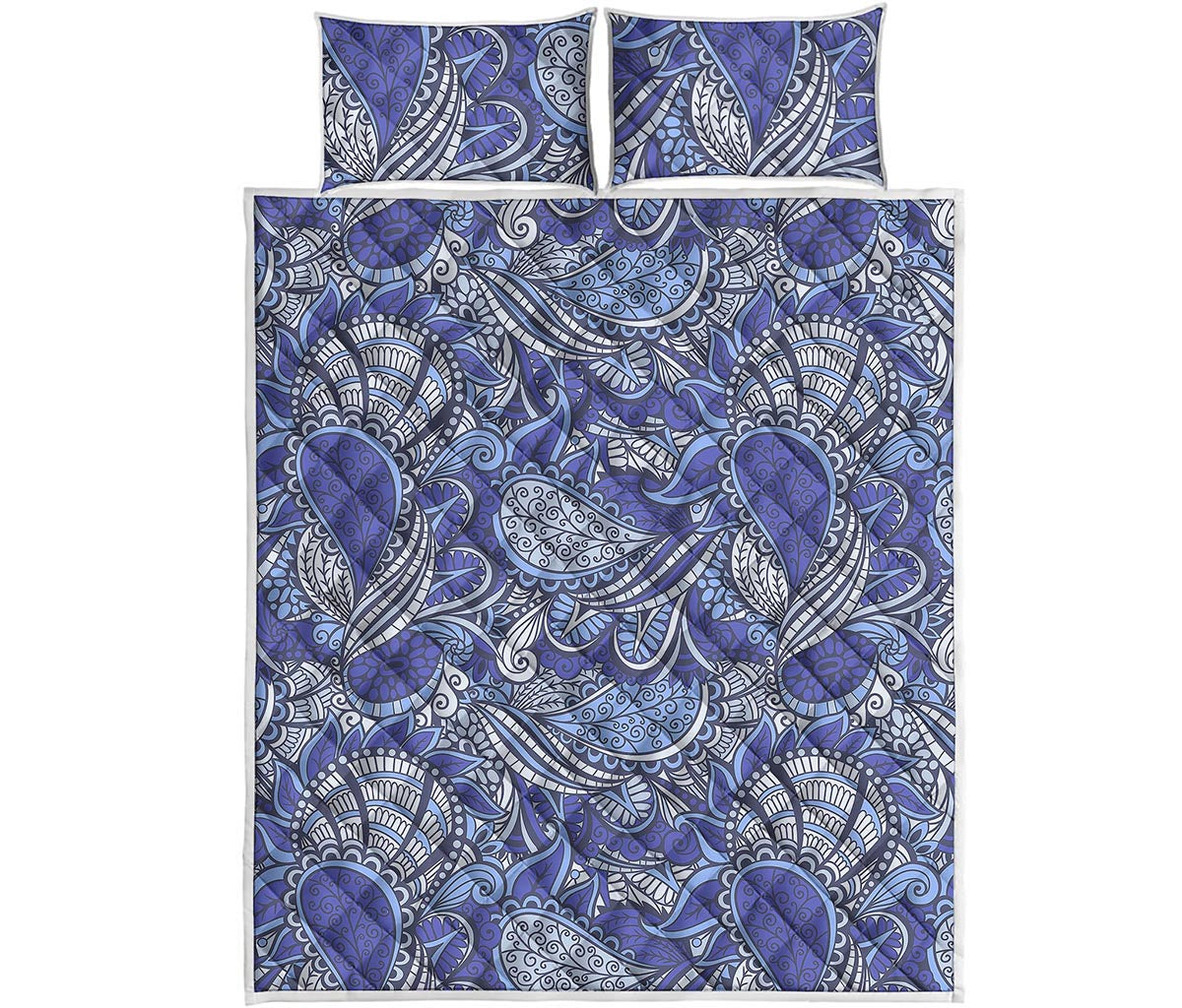 Pigeon Floral Bohemian Pattern Print Quilt Bed Set
