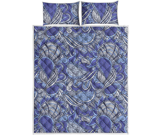 Pigeon Floral Bohemian Pattern Print Quilt Bed Set