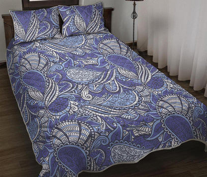 Pigeon Floral Bohemian Pattern Print Quilt Bed Set