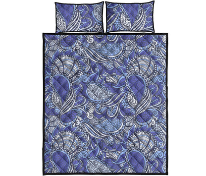 Pigeon Floral Bohemian Pattern Print Quilt Bed Set