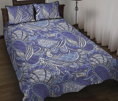 Pigeon Floral Bohemian Pattern Print Quilt Bed Set