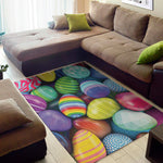 Pile Of Colorful Easter Eggs Print Area Rug