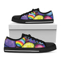 Pile Of Colorful Easter Eggs Print Black Low Top Sneakers